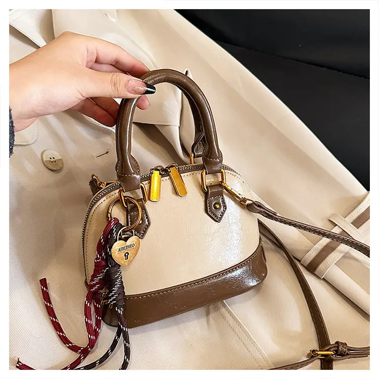 Women's 2024 Brown Leather Shoulder Crossbody Bag with Gold Hardware — feature 25