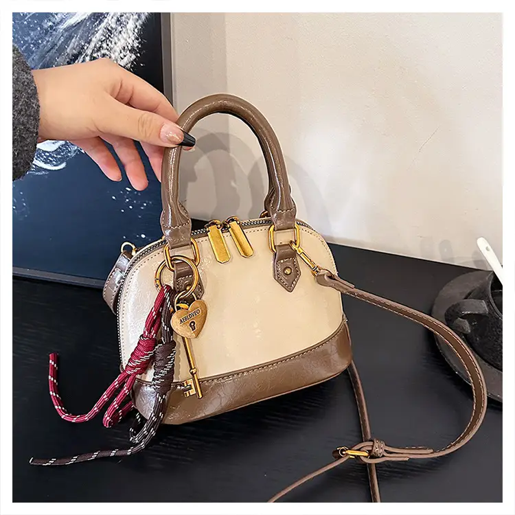 Women's 2024 Brown Leather Shoulder Crossbody Bag with Gold Hardware — feature 29