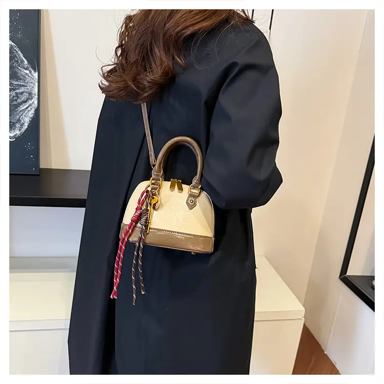 Women's 2024 Brown Leather Shoulder Crossbody Bag with Gold Hardware — feature 36