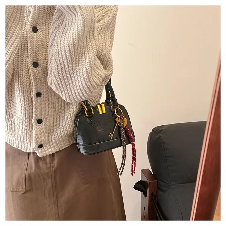 Women's 2024 Brown Leather Shoulder Crossbody Bag with Gold Hardware — feature 45