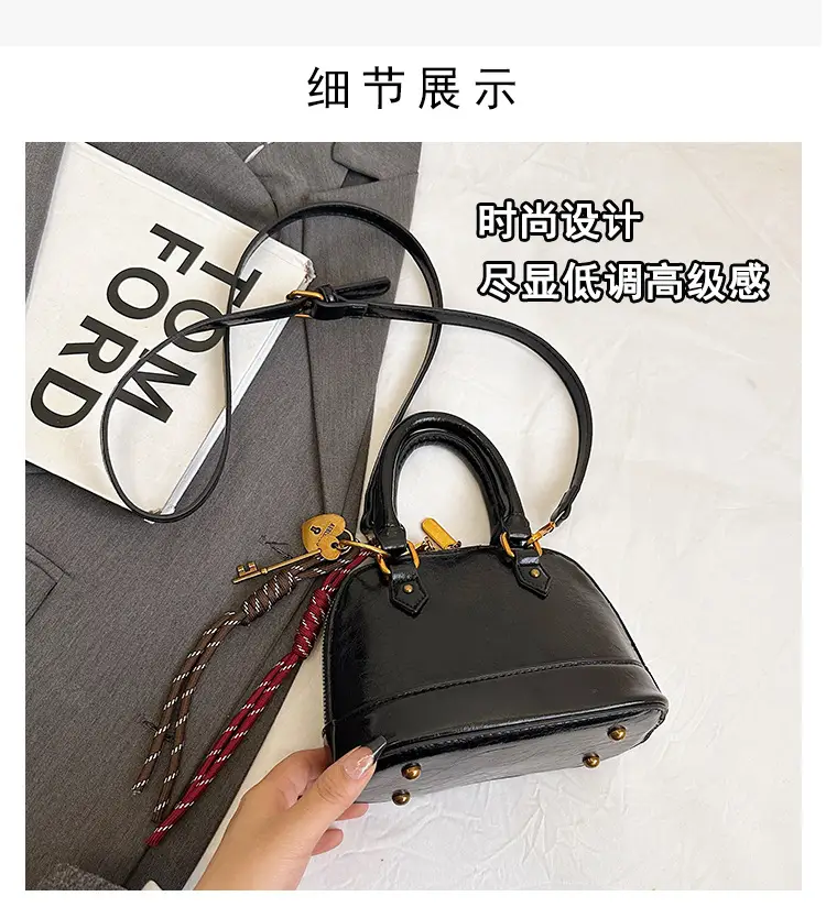 Women's 2024 Brown Leather Shoulder Crossbody Bag with Gold Hardware — feature 7