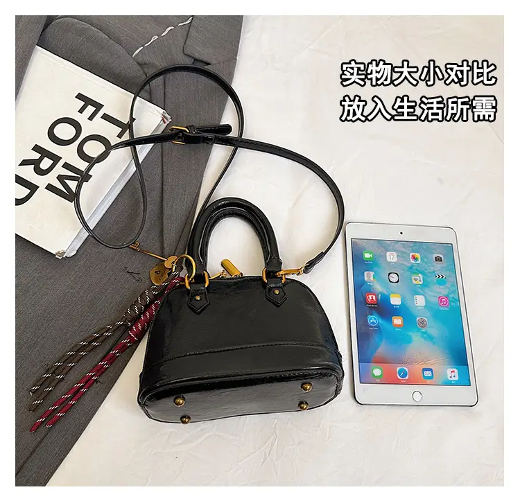 Women's 2024 Brown Leather Shoulder Crossbody Bag with Gold Hardware — feature 9