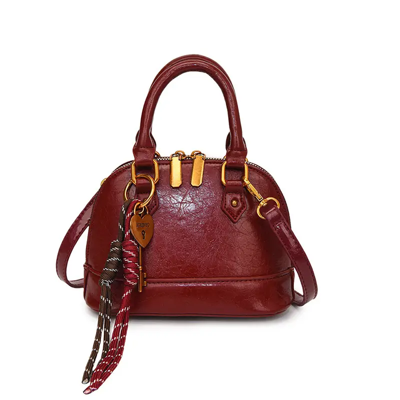 Women's 2024 Brown Leather Shoulder Crossbody Bag with Gold Hardware - Image 6