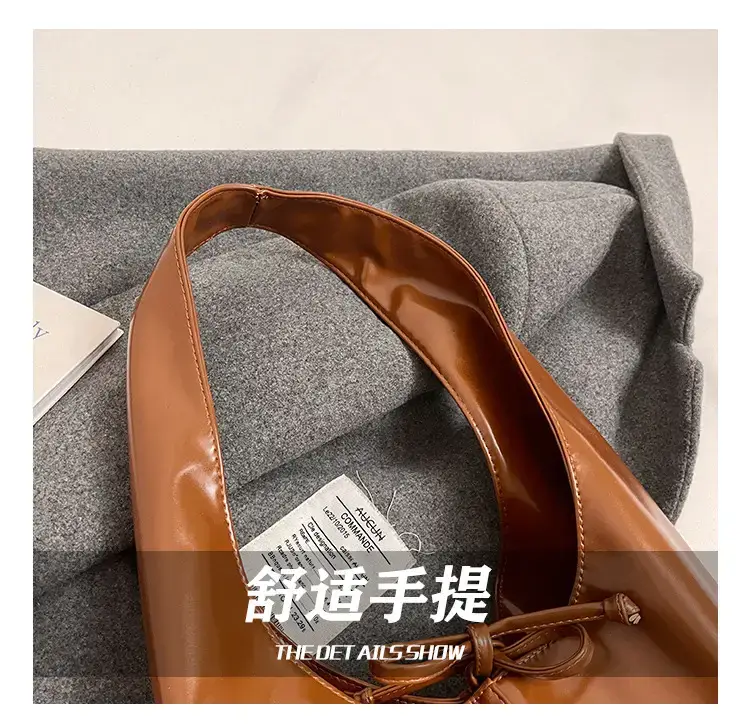 Women's 2024 Winter Leather Shoulder Bag Brown Large Capacity — feature 4