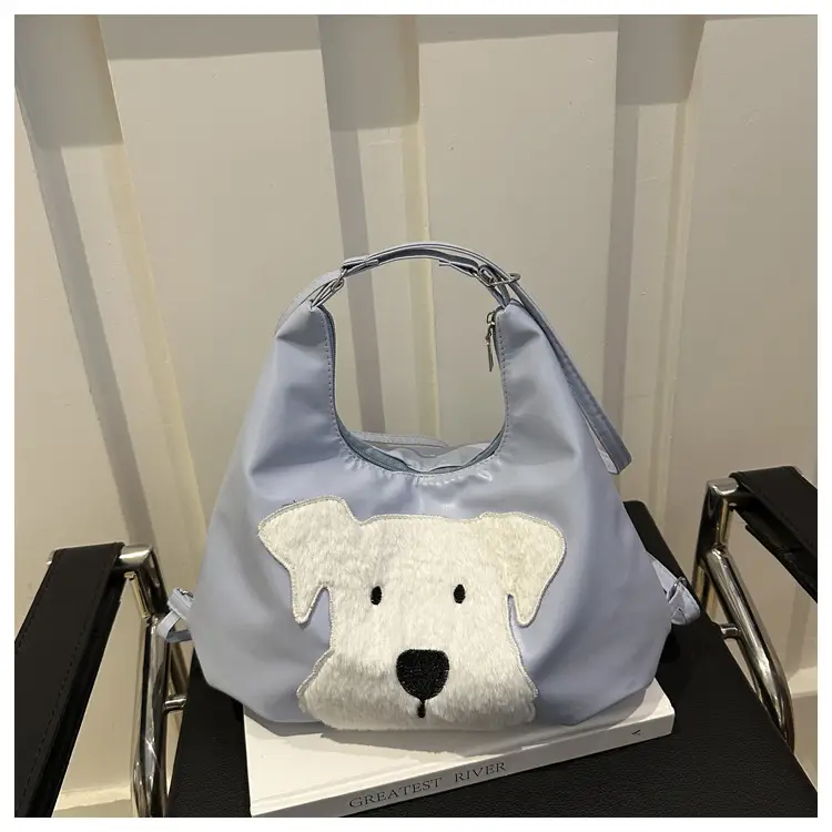 Women's Black Dog Face Shoulder Tote Bag Large Capacity — feature 18