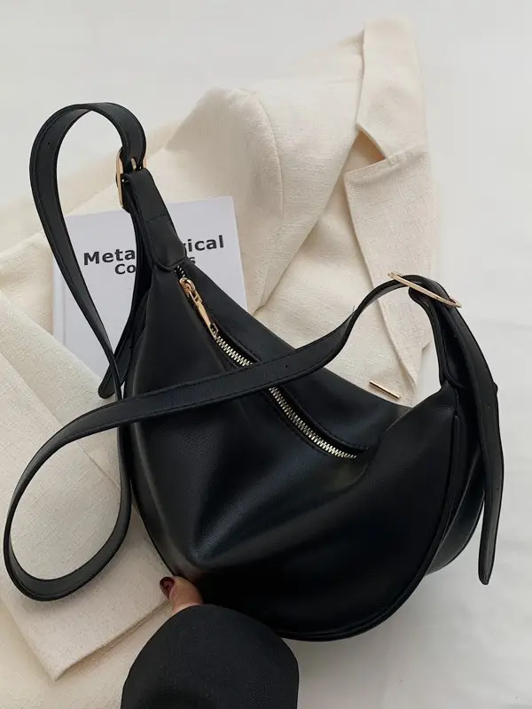 Women's White Underarm Bag with Blue Strap 2024 - Image 12