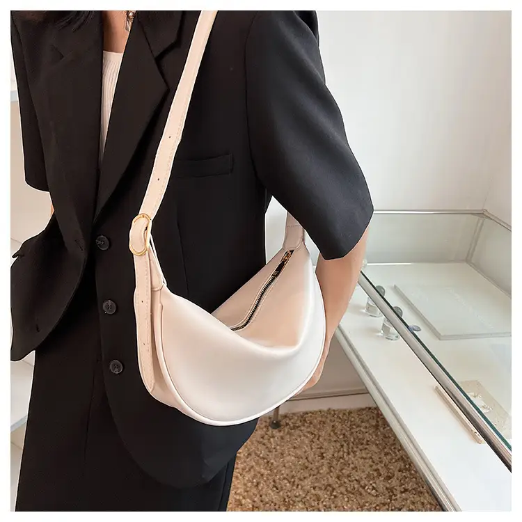 Women's White Underarm Bag with Blue Strap 2024 — feature 32