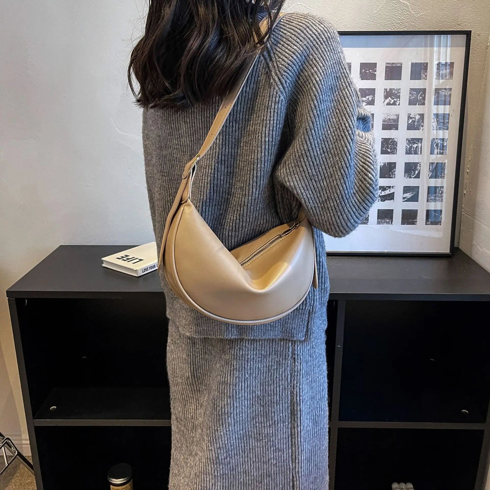 Women's White Underarm Bag with Blue Strap 2024 — feature 46