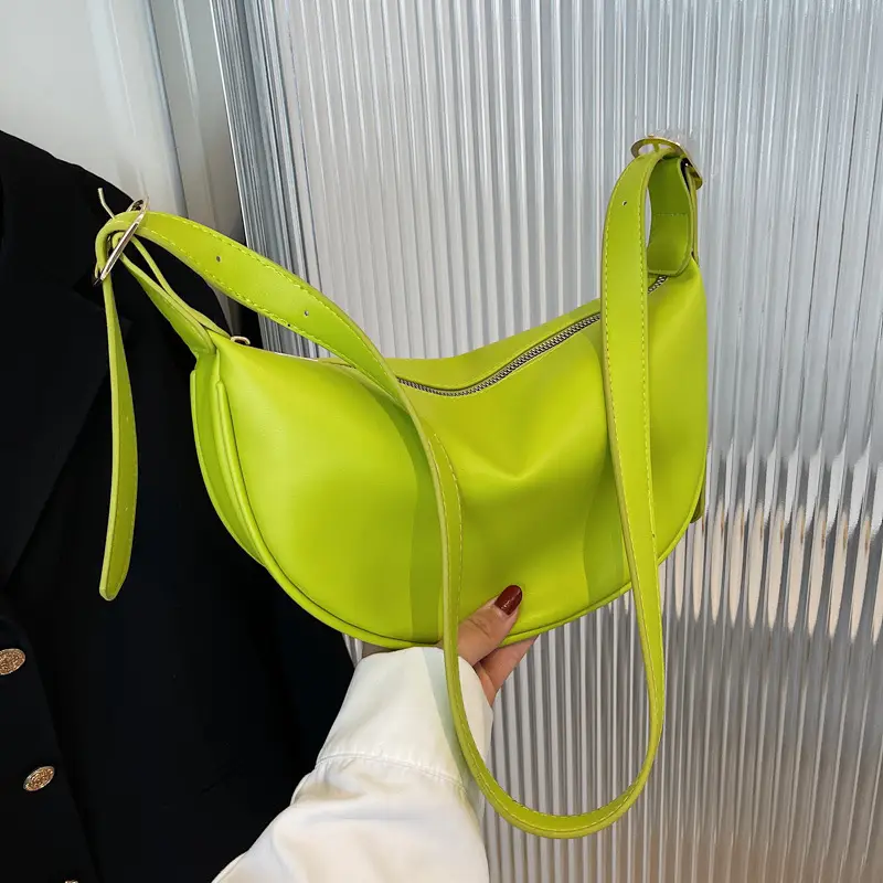 Women's White Underarm Bag with Blue Strap 2024 — feature 9
