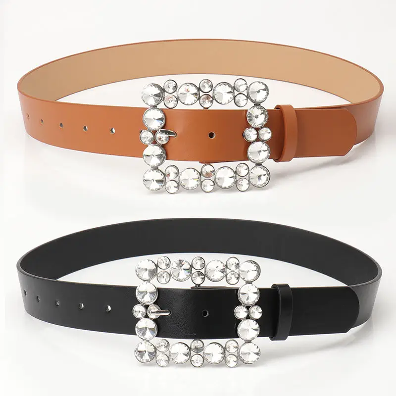 Women's Diamond Belt with Elegant Belt Buckle