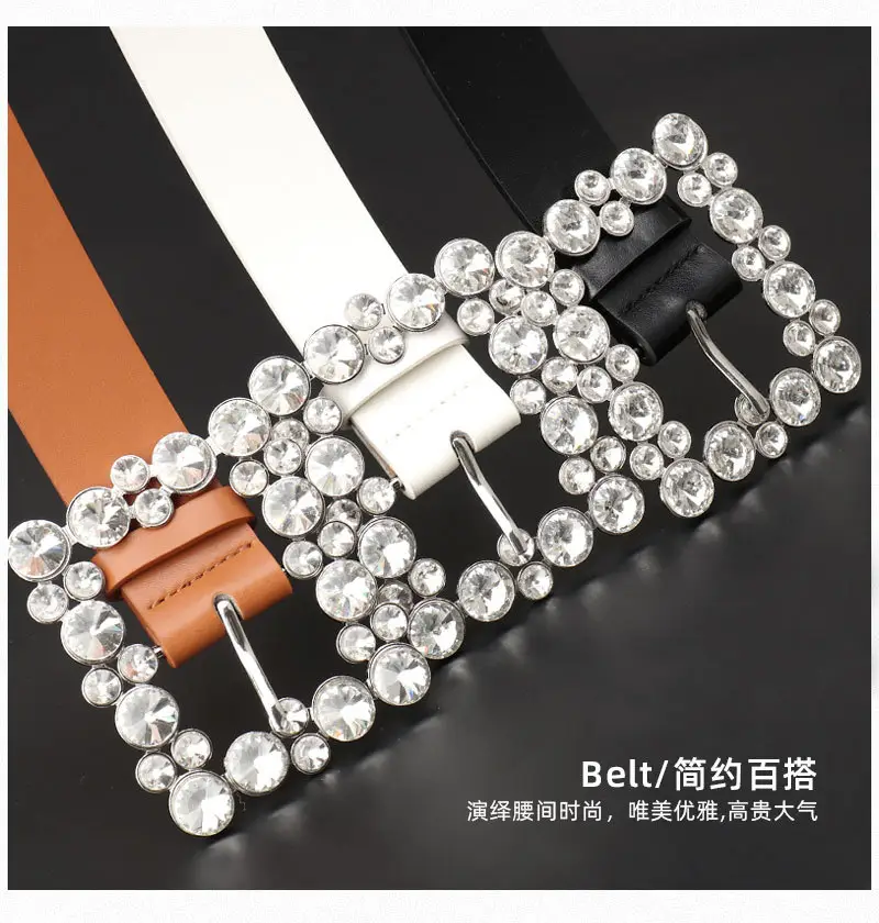 Women's Diamond Belt with Elegant Belt Buckle — feature 13