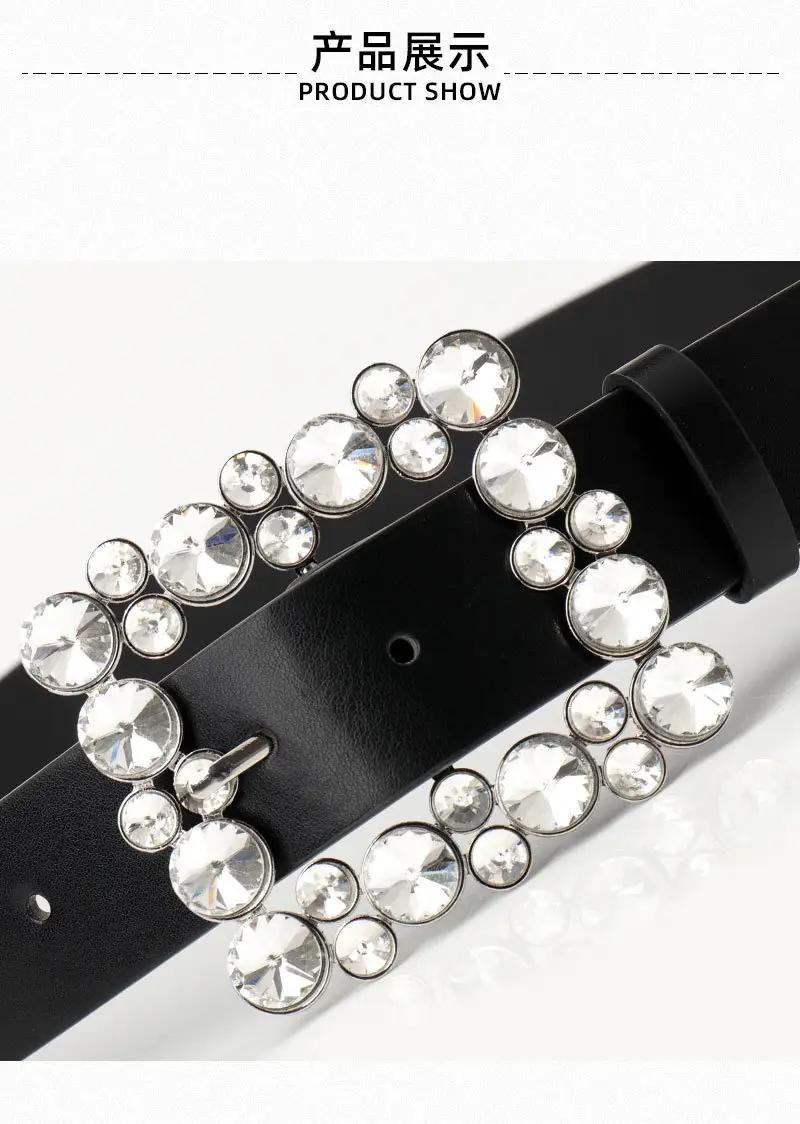 Women's Diamond Belt with Elegant Belt Buckle — feature 14