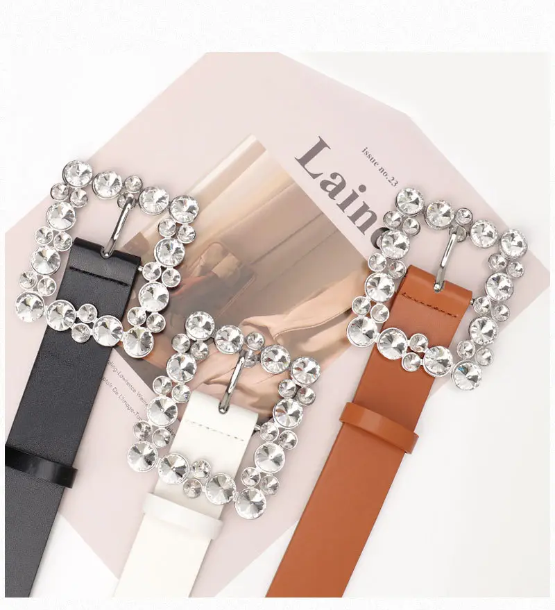 Women's Diamond Belt with Elegant Belt Buckle — feature 18