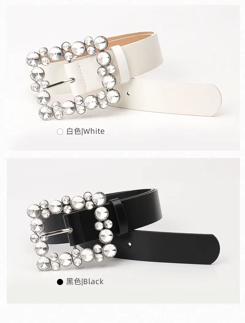 Women's Diamond Belt with Elegant Belt Buckle — feature 9