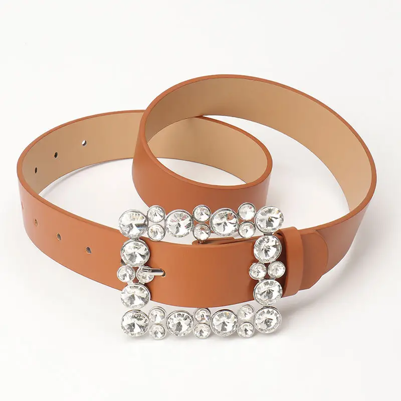 Women's Diamond Belt with Elegant Belt Buckle