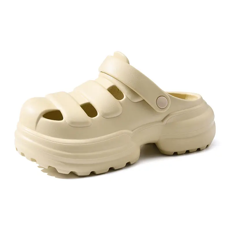 Summer Cave Shoes Women's Outer Wear Thick Sole Increased Non-slip Baotou Slippers EVA Wear-resistant Deodorant Couple Beach Sandals - Image 3
