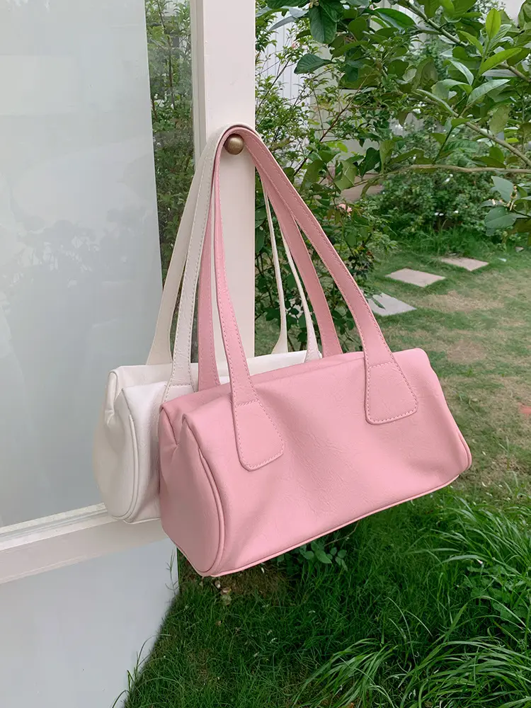 Women's Korean Ins Retro Baguette Shoulder Bag Brown - Image 6