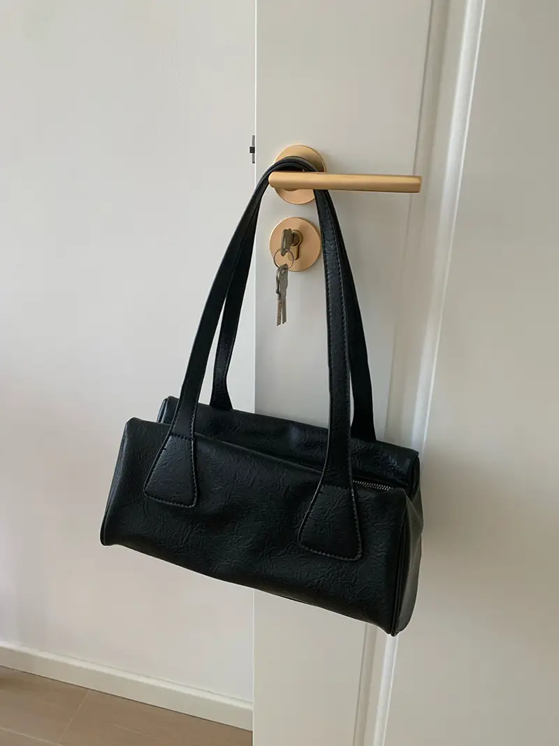 Women's Korean Ins Retro Baguette Shoulder Bag Brown - Image 2
