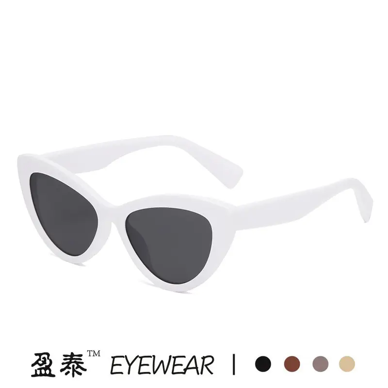 Black Hawkbill Cat's Eye Sunglasses Black Gray - Image 9