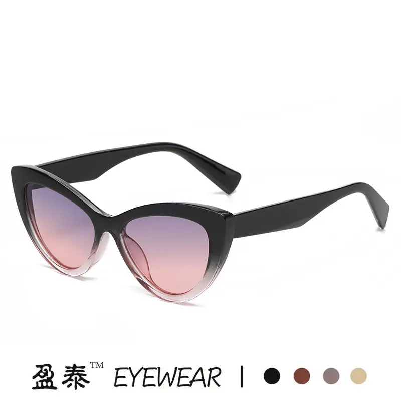 Black Hawkbill Cat's Eye Sunglasses Black Gray - Image 11