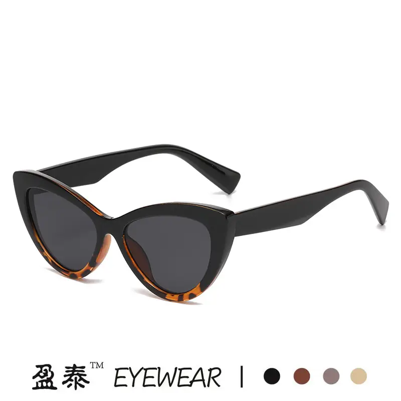 Black Hawkbill Cat's Eye Sunglasses Black Gray - Image 12