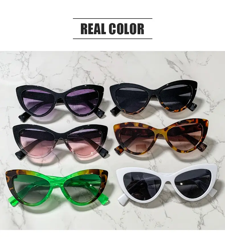 Black Hawkbill Cat's Eye Sunglasses Black Gray — feature 20