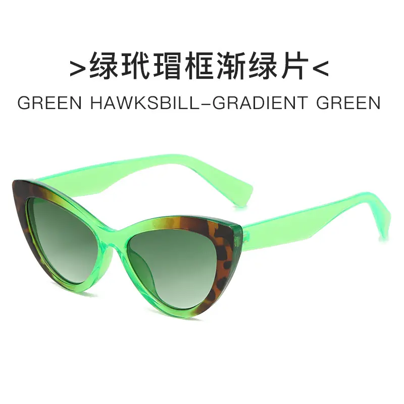 Black Hawkbill Cat's Eye Sunglasses Black Gray - Image 3