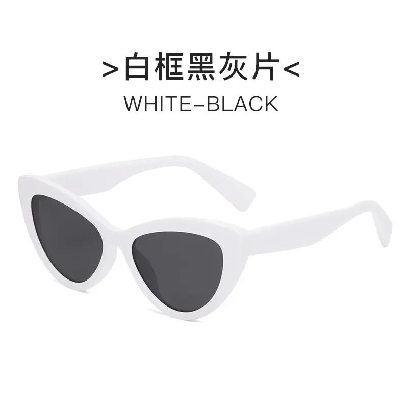 Black Hawkbill Cat's Eye Sunglasses Black Gray - Image 5