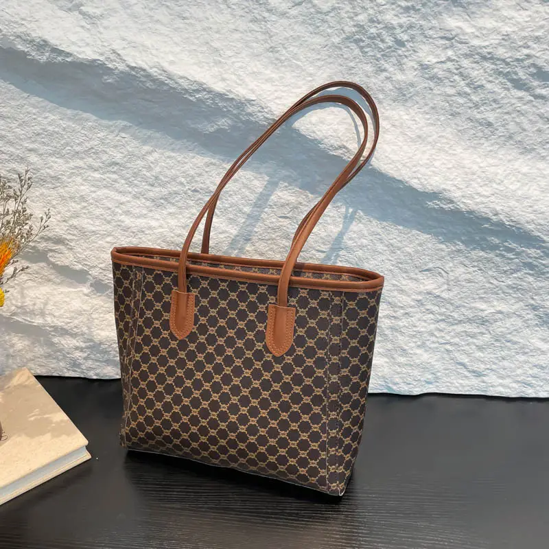 Women's New Commuter High-end Shoulder Bag Large Capacity Brown Monogram - Image 5