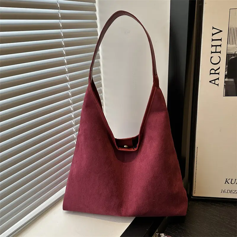 Women's Suede Shoulder Bag Brown Large Capacity