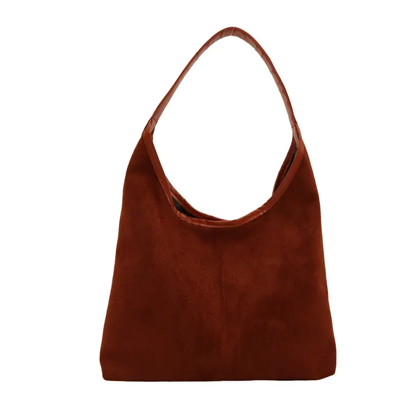 Women's Suede Shoulder Bag Brown Large Capacity