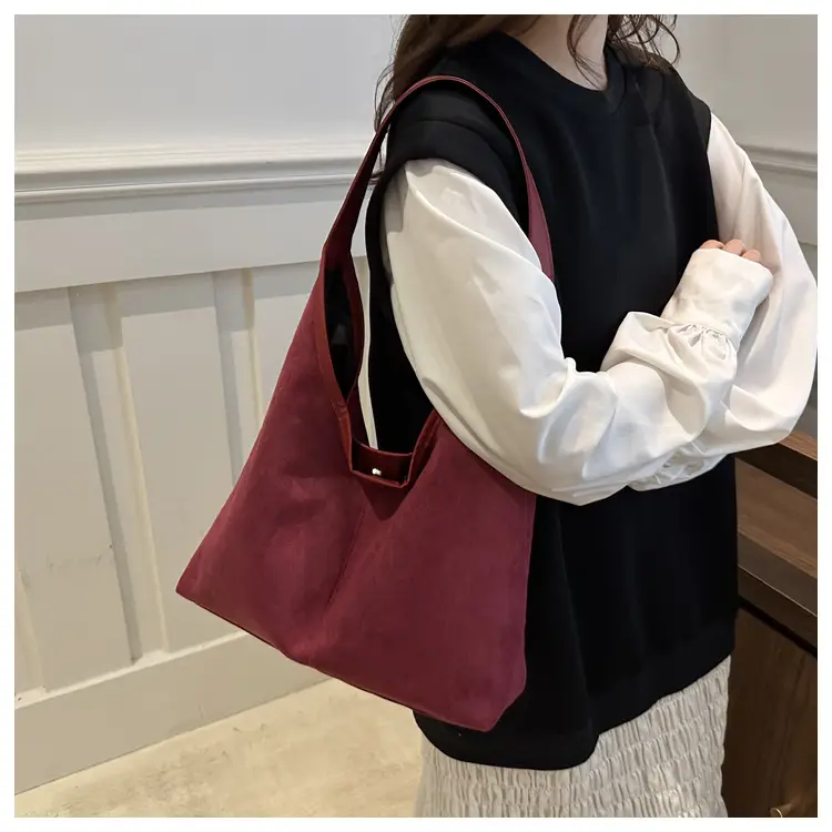 Women's Suede Shoulder Bag Brown Large Capacity — feature 12