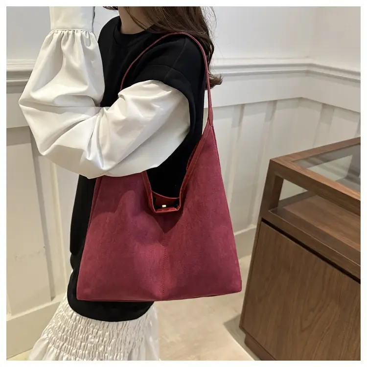 Women's Suede Shoulder Bag Brown Large Capacity — feature 13