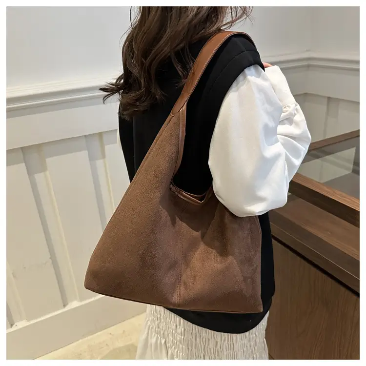 Women's Suede Shoulder Bag Brown Large Capacity — feature 14