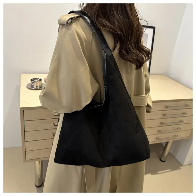 Women's Suede Shoulder Bag Brown Large Capacity — feature 16