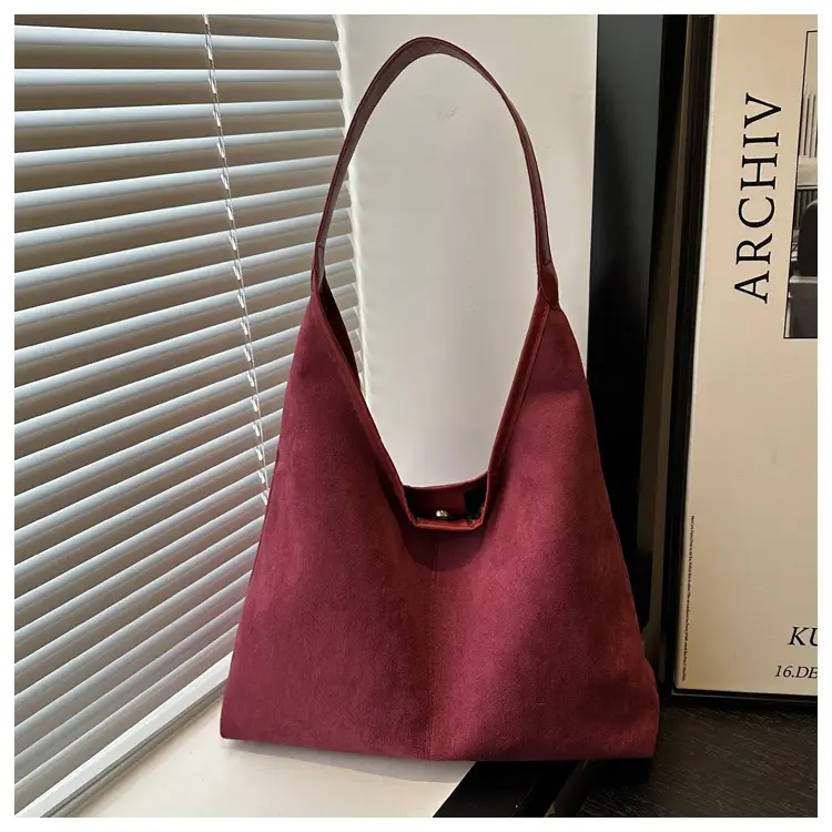 Women's Suede Shoulder Bag Brown Large Capacity — feature 18