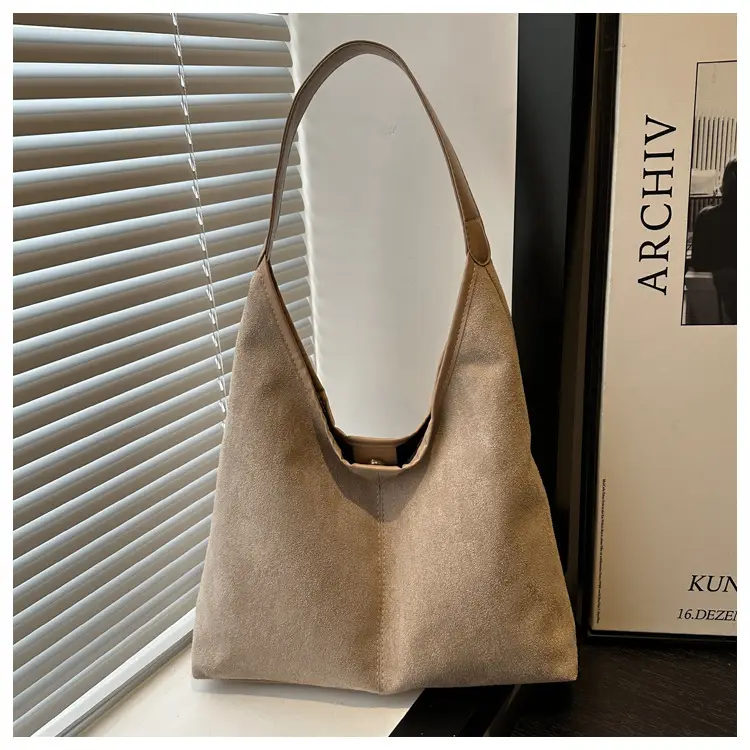 Women's Suede Shoulder Bag Brown Large Capacity — feature 19