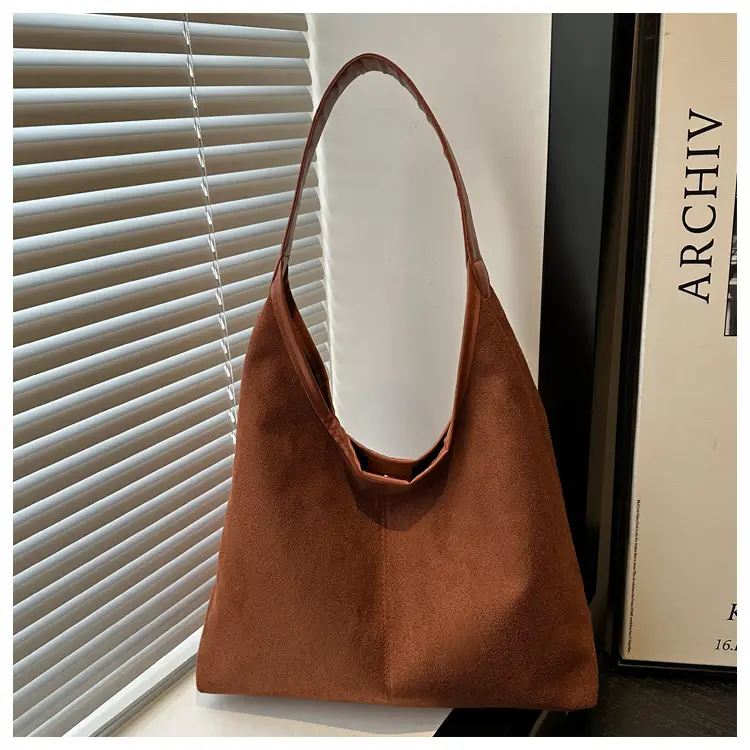 Women's Suede Shoulder Bag Brown Large Capacity — feature 20