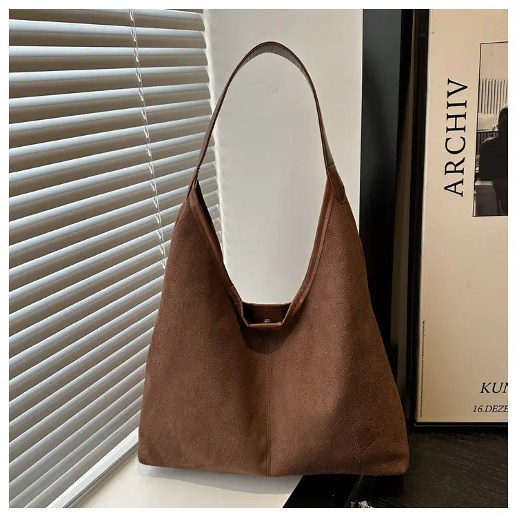 Women's Suede Shoulder Bag Brown Large Capacity — feature 22