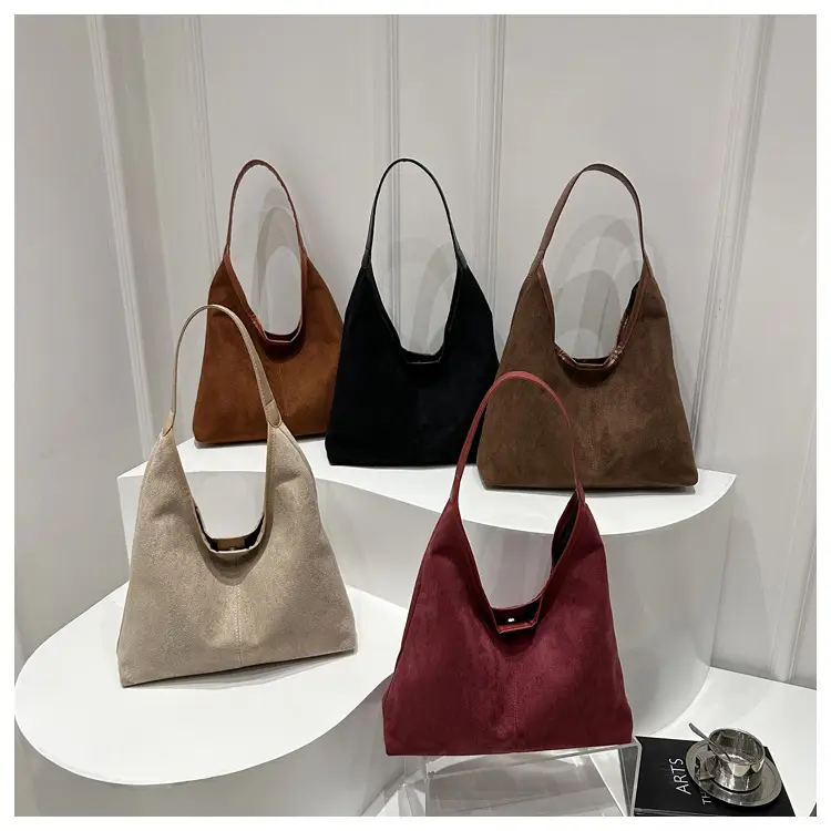 Women's Suede Shoulder Bag Brown Large Capacity — feature 23