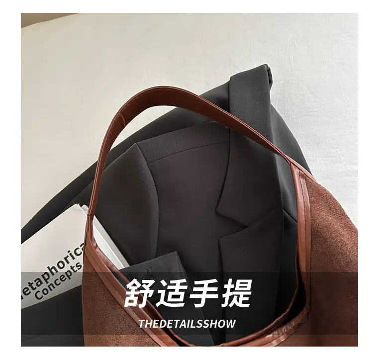 Women's Suede Shoulder Bag Brown Large Capacity — feature 5
