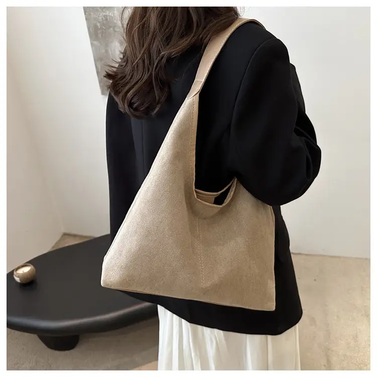 Women's Suede Shoulder Bag Brown Large Capacity — feature 8
