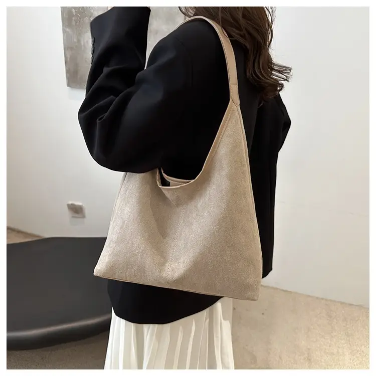 Women's Suede Shoulder Bag Brown Large Capacity — feature 9