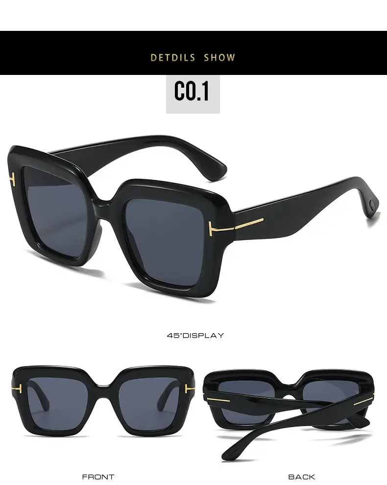 Black Frame Blue Sunglasses for Women — feature 11