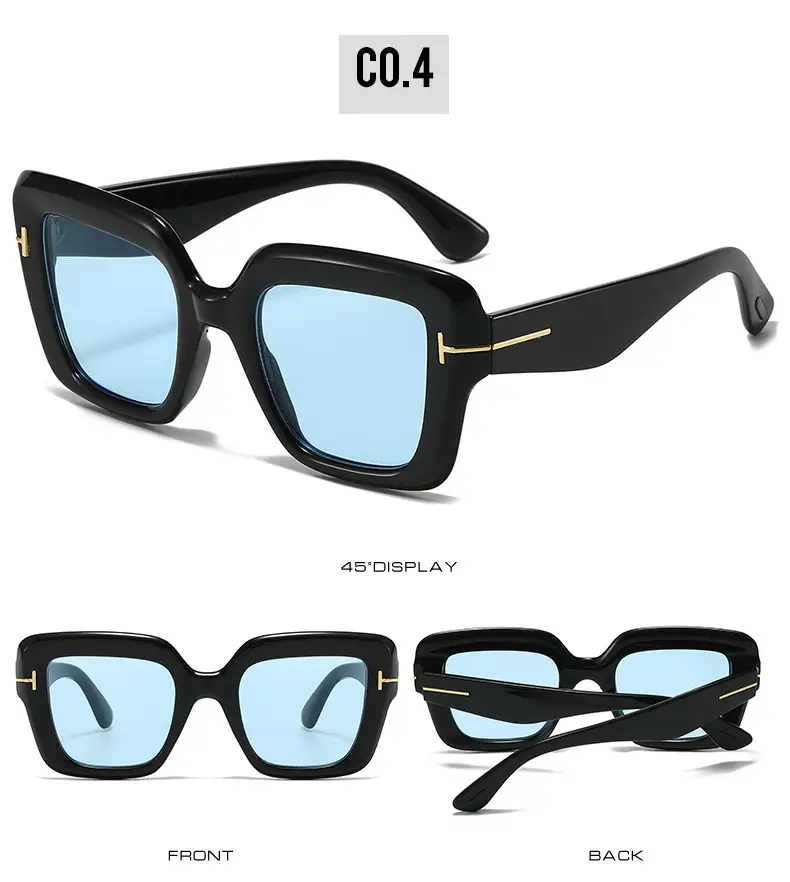 Black Frame Blue Sunglasses for Women — feature 14