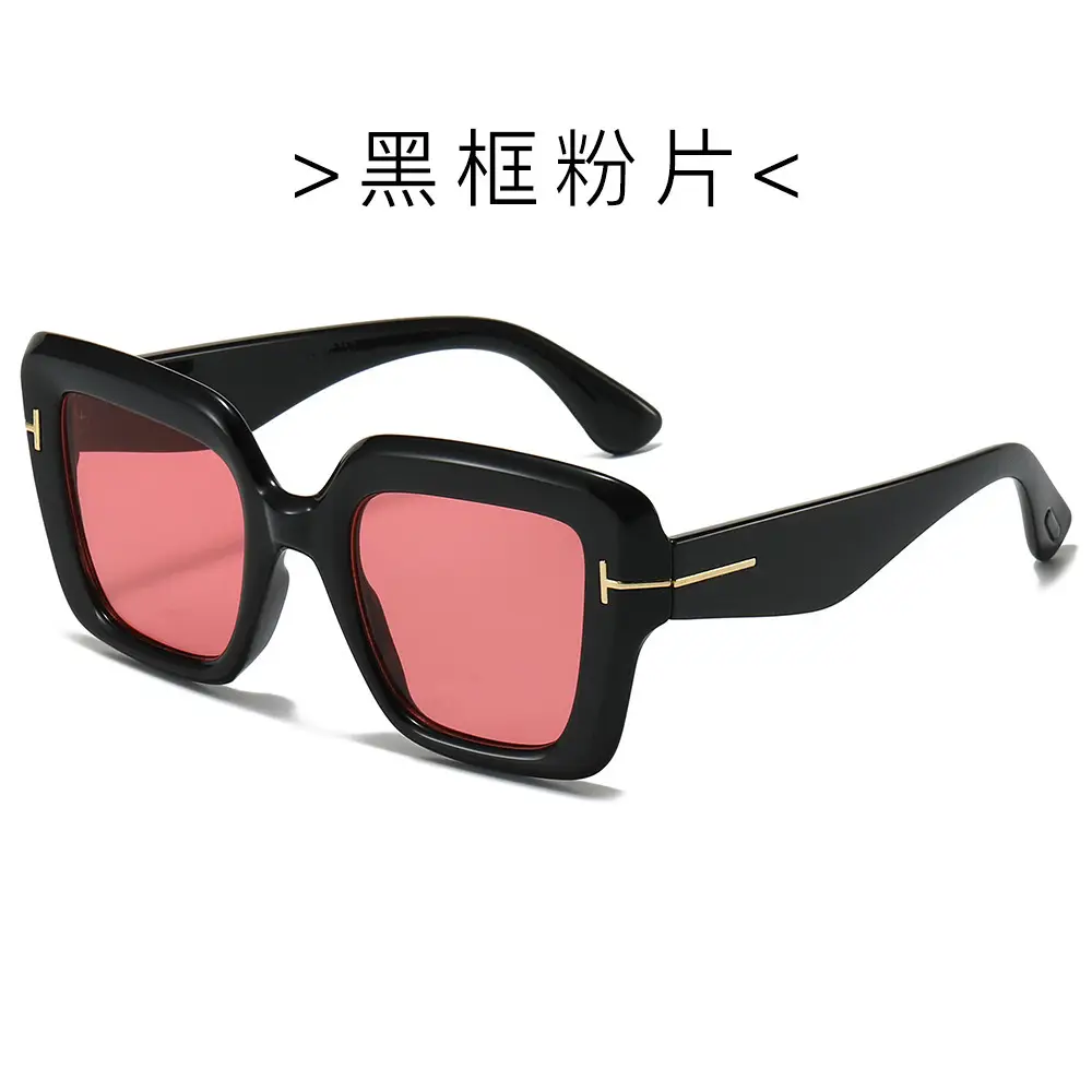 Black Frame Blue Sunglasses for Women - Image 3