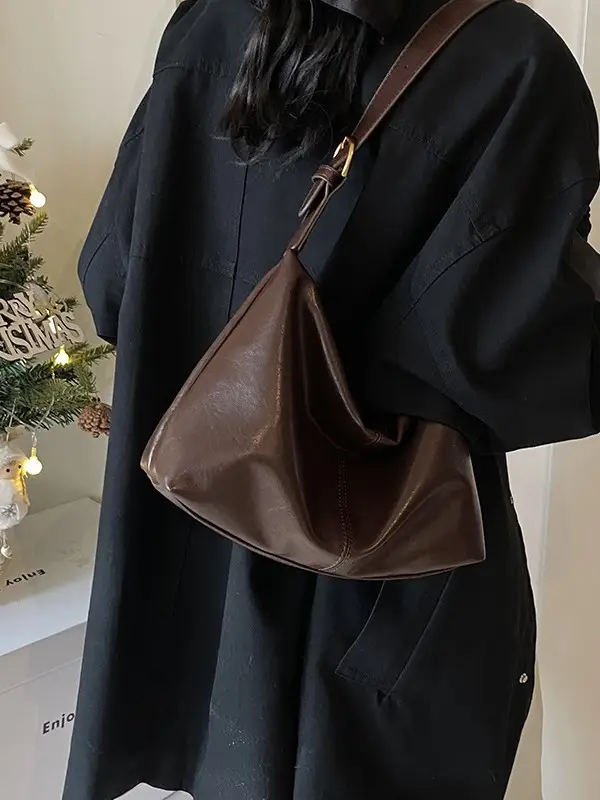 Black Crossbody Bag for Women 2026 Retro Large Capacity - Image 6