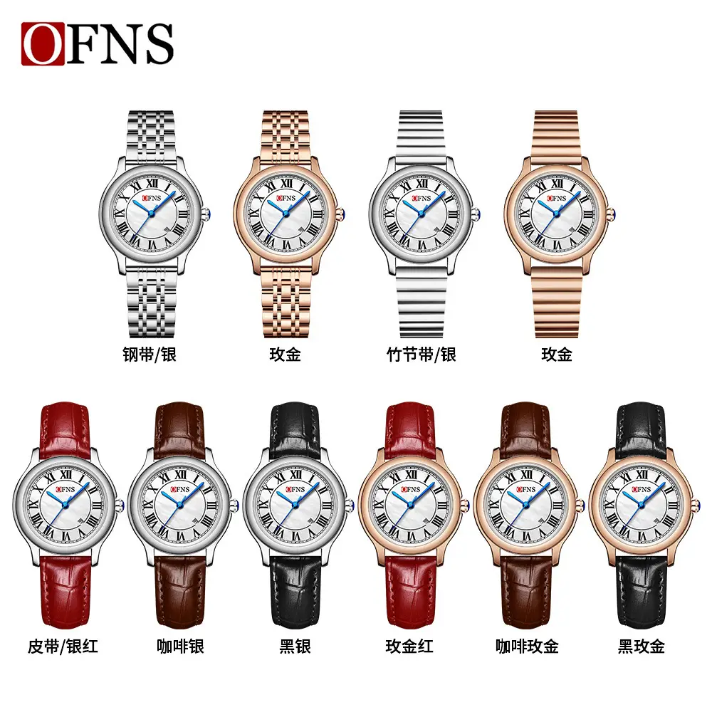 O'Fani Women's Brown Leather Roman Scale Watch - Image 10