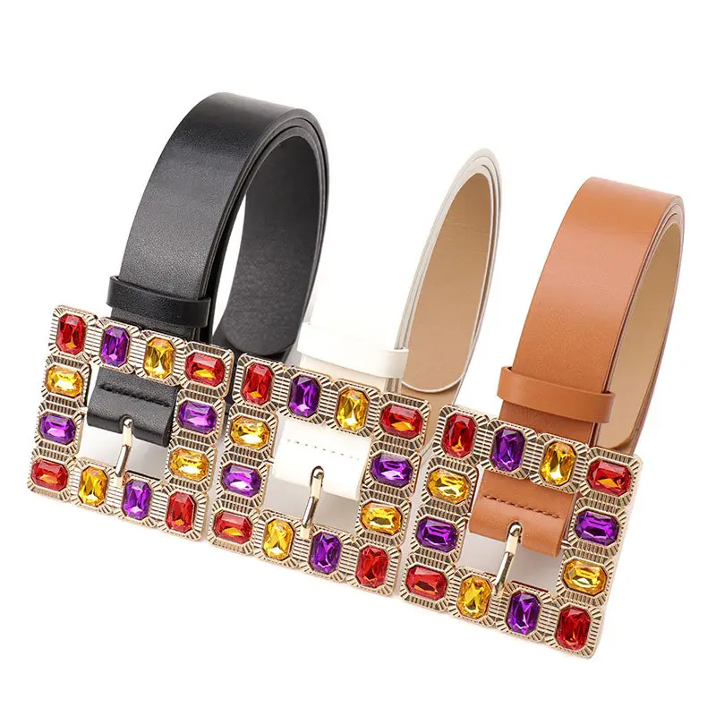 New Diamond Alloy Belt for Women's High-end Fashion