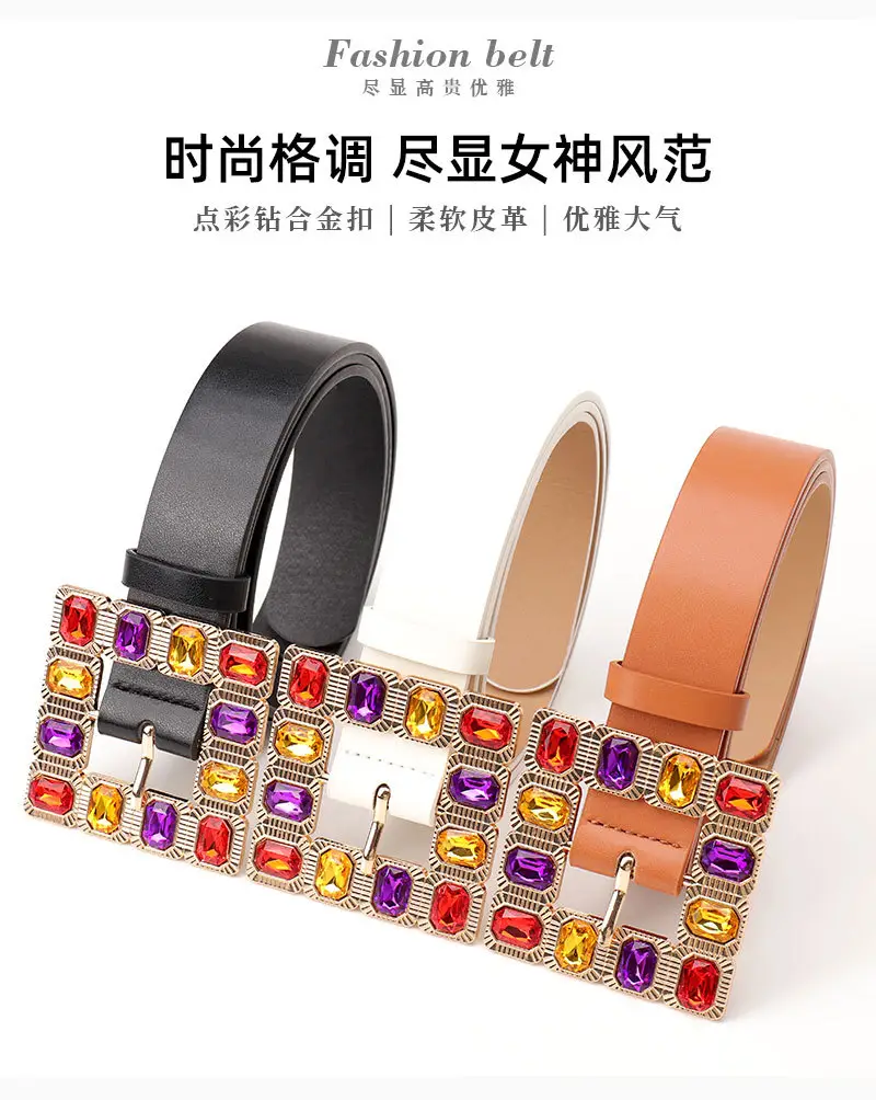 New Diamond Alloy Belt for Women's High-end Fashion — feature 10